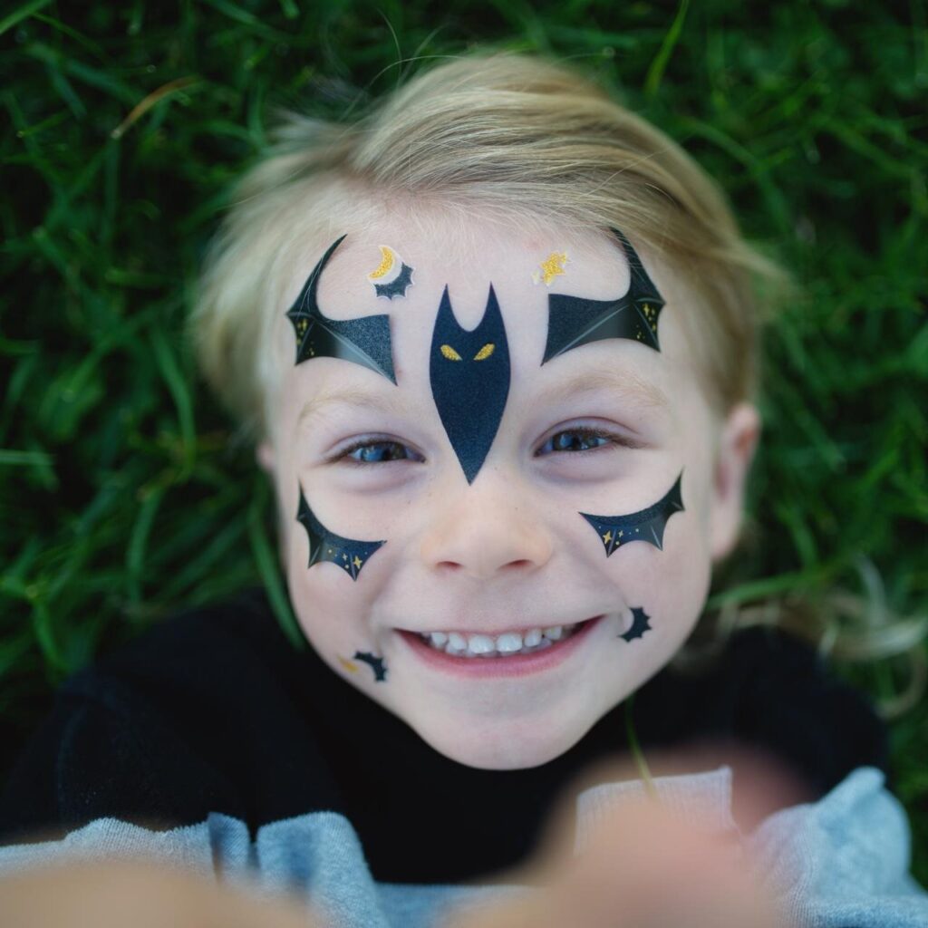 Enge vleermuis batman gezicht sticker voor kind