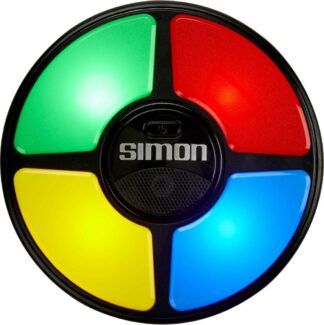 Simon toy Hasbro as viewed from above with four color buttons